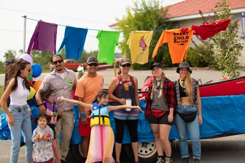 Gathering together at the Pride parade, 2024